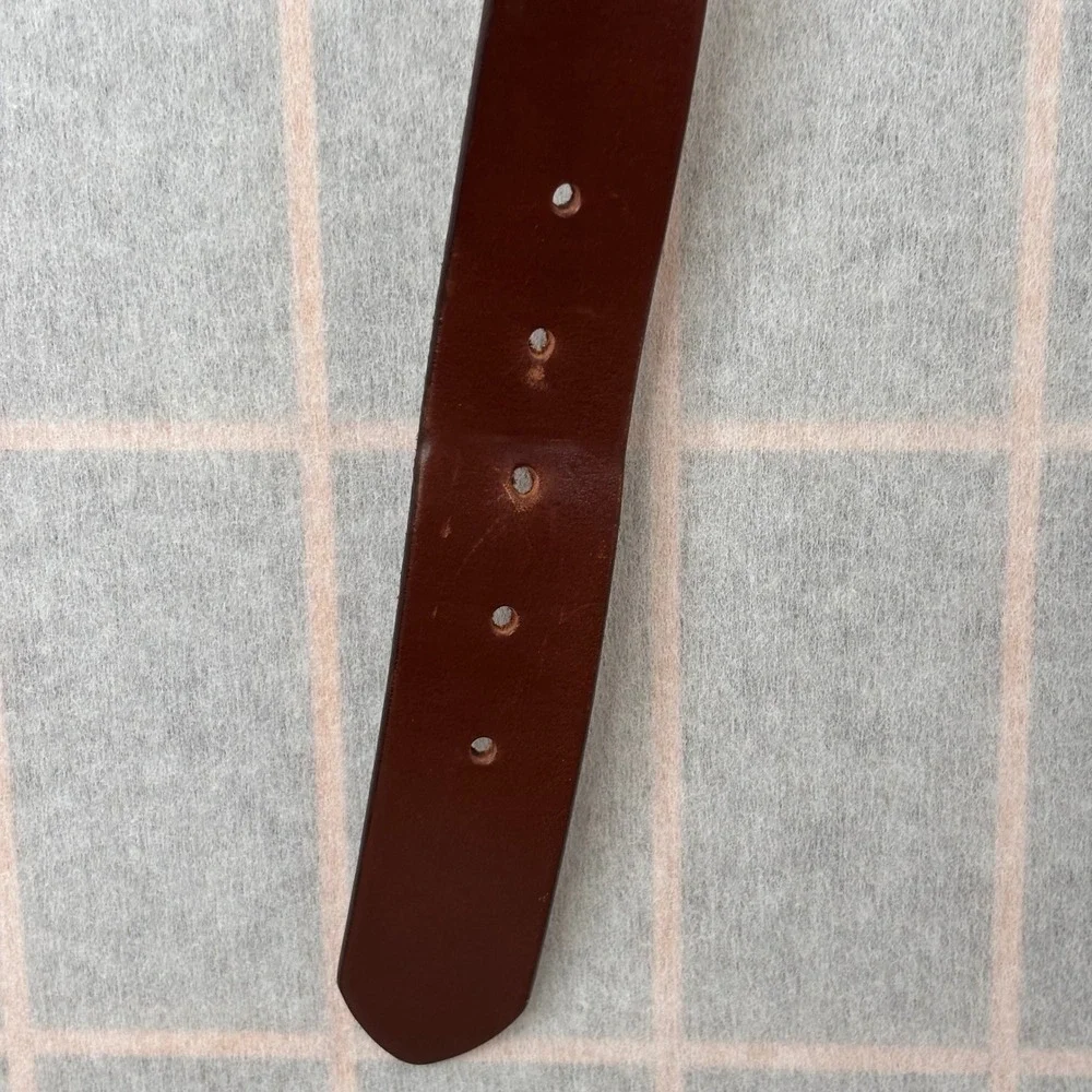 Carhartt Men's Dark Brown Leather Belt Brass Buckle Leather Argentina Sz 36